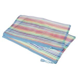 6pcs Mesh Zipper Pouch A4 Document File Bags Colorful Storage Organizer Sky Blue